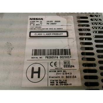 Recambio de sistema audio / radio cd para nissan qashqai (j10) 2.0 dci turbodiesel cat referencia OEM IAM 28185JD000  