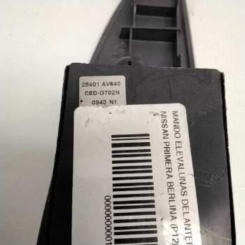 Recambio de mando elevalunas delantero izquierdo para nissan primera berlina (p12) acenta referencia OEM IAM 25401AV640  