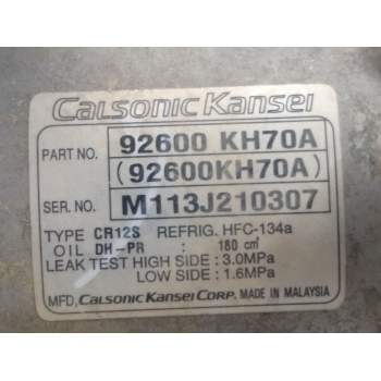 Recambio de compresor aire acondicionado para nissan navara pick-up (d40m) referencia OEM IAM 92600KH70A  