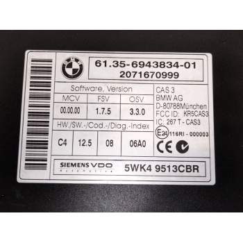 Recambio de unidad de control para bmw 1 (e81) 120 i referencia OEM IAM 6943834  