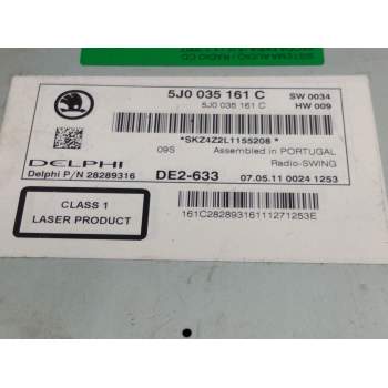 Recambio de sistema audio / radio cd para skoda fabia (5j2 ) 1.2 referencia OEM IAM 5J0035161C  