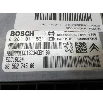 Recambio de centralita motor uce para citroën c5 berlina sx (e) referencia OEM IAM 9658274580 0281011561 EDC16C34