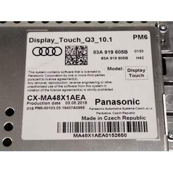 Recambio de pantalla multifuncion para audi q3 (f3b) 35 tdi referencia OEM IAM 83A919605  
