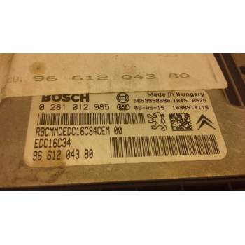 Recambio de centralita motor uce para citroën c4 coupe collection referencia OEM IAM 0281012985 9661204380 EDC16C34