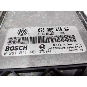 Recambio de centralita motor uce para volkswagen touareg (7la) tdi v10 referencia OEM IAM 070906016AA 0281011481 1039S03500