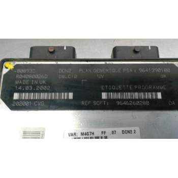 Recambio de centralita motor uce para citroën berlingo 1.9 diesel referencia OEM IAM 9641390180 9646260280 R04080026D