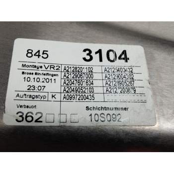Recambio de elevalunas delantero derecho para mercedes-benz clase e (w212) lim. referencia OEM IAM A2128201102  