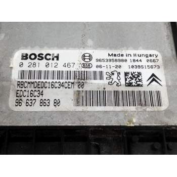 Recambio de centralita motor uce para peugeot 207 1.6 16v hdi referencia OEM IAM 9663786380 0281012467 