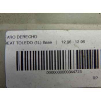 Recambio de faro derecho para seat toledo (1l) base referencia OEM IAM 1L0941020B  