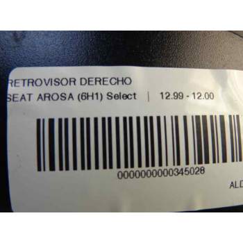 Recambio de retrovisor derecho para seat arosa (6h1) select referencia OEM IAM 015 15  