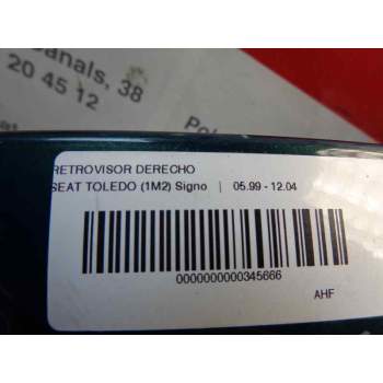 Recambio de retrovisor derecho para seat toledo (1m2) 1.9 tdi referencia OEM IAM  TIENDA 