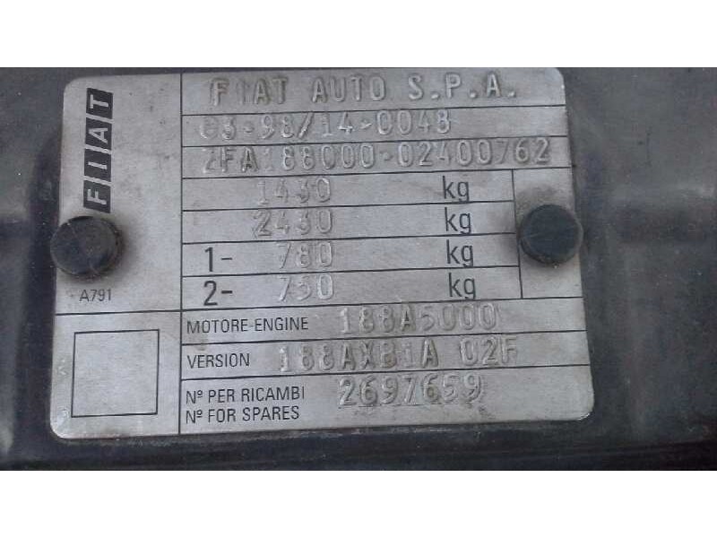 fiat punto berlina (188) del año 2002