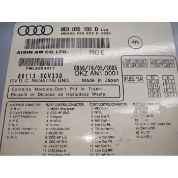 Recambio de sistema audio / radio cd para audi a4 b7 (8ec) 2.0 tfsi quattro referencia OEM IAM 8E0035192D  