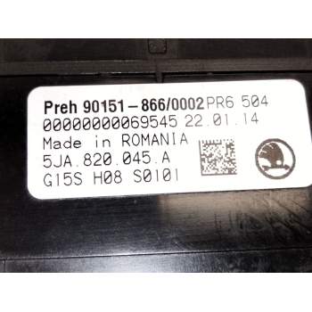 Recambio de mando calefaccion aire acondicionado para skoda spaceback (5h) active referencia OEM IAM 5JA820045  
