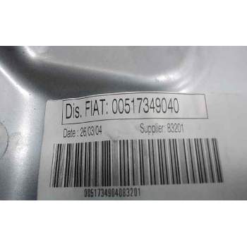 Recambio de elevalunas trasero derecho para fiat idea (135) 1.9 multijet active plus referencia OEM IAM 00517349040  