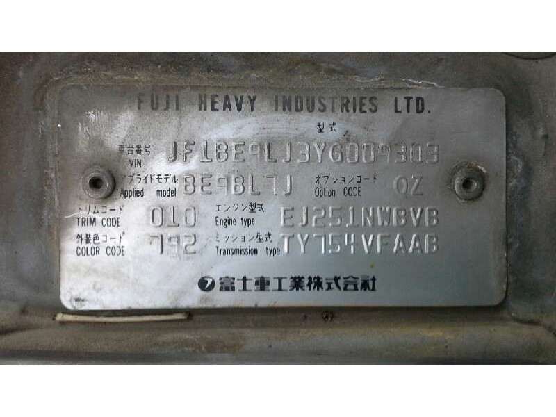 subaru legacy berl./familiar b12 (be/bh) del año 2000