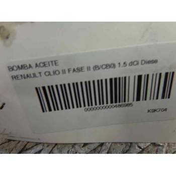 Recambio de bomba aceite para renault clio ii fase ii (b/cb0) 1.5 dci diesel referencia OEM IAM   