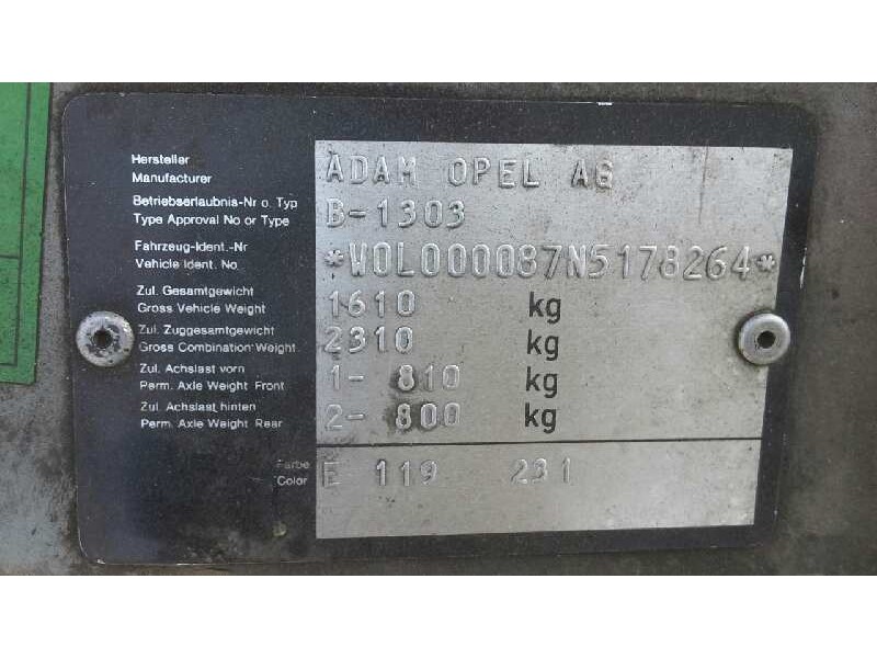 opel vectra a del año 1992