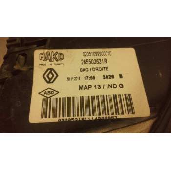 Recambio de piloto trasero derecho para renault clio iv dynamique referencia OEM IAM 265502631R 02051099900010 