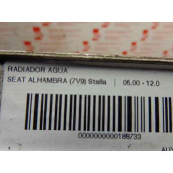 Recambio de radiador agua para seat alhambra (7v9) 1.9 tdi referencia OEM IAM   