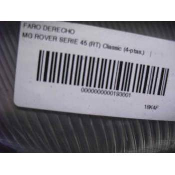 Recambio de faro derecho para mg serie 45 (rt) classic (4-ptas.) referencia OEM IAM XBC104520  