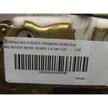 Recambio de cerradura puerta trasera derecha para mg serie 25 (rf) classic (5-ptas.) referencia OEM IAM FQM100820  
