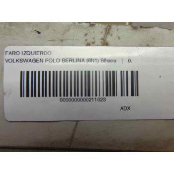 Recambio de faro izquierdo para volkswagen polo berlina (6n1) confort referencia OEM IAM 6N1941015A  