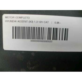 Recambio de motor completo para hyundai accent (x3) 1.3 12v cat referencia OEM IAM G4EH  51092