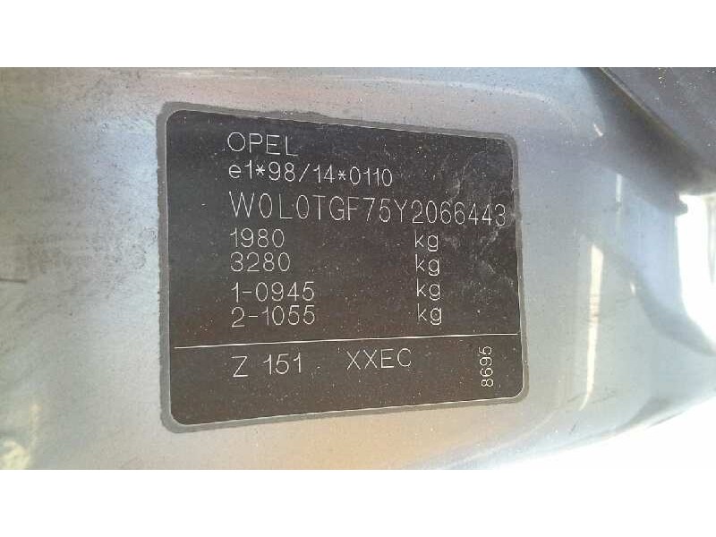 opel zafira a del año 1999