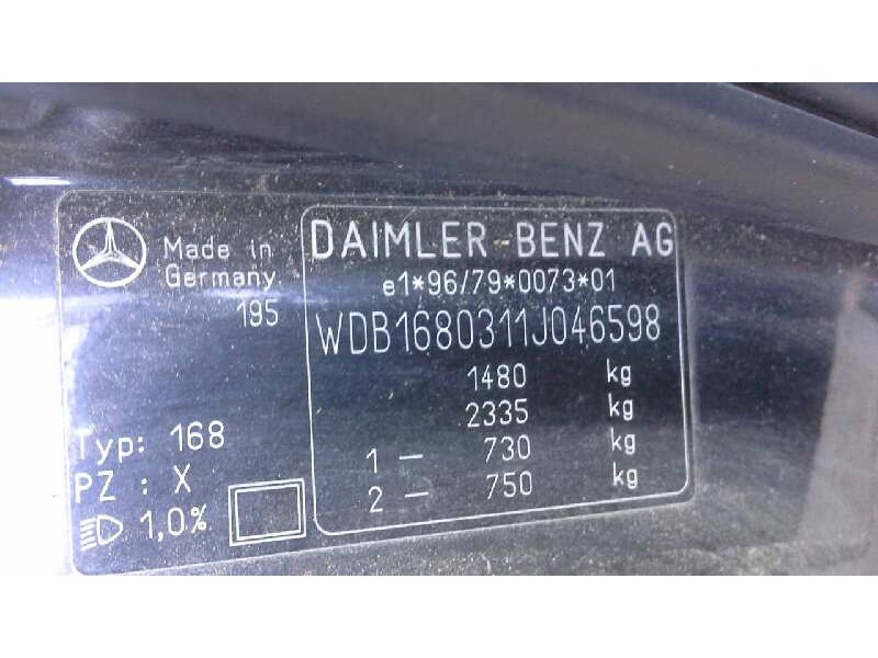 mercedes clase a (w168) del año 1998