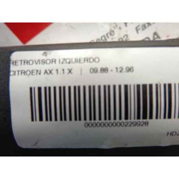 Recambio de retrovisor izquierdo para citroën ax 1.1 x referencia OEM IAM 95619662  
