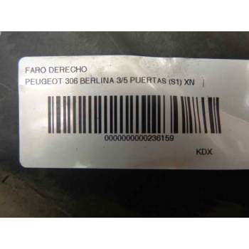 Recambio de faro derecho para peugeot 306 berlina 3/5 puertas (s1) 1.4 referencia OEM IAM 6205K5  