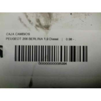 Recambio de caja cambios para peugeot 206 berlina 1.9 diesel referencia OEM IAM 20DL22  54211