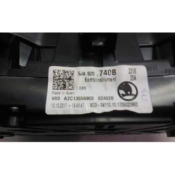 Recambio de cuadro instrumentos para skoda rapid active referencia OEM IAM 5JA920740B  