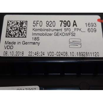 Recambio de cuadro instrumentos para seat leon (5f1) 1.5 tsi referencia OEM IAM 5F0920790A  