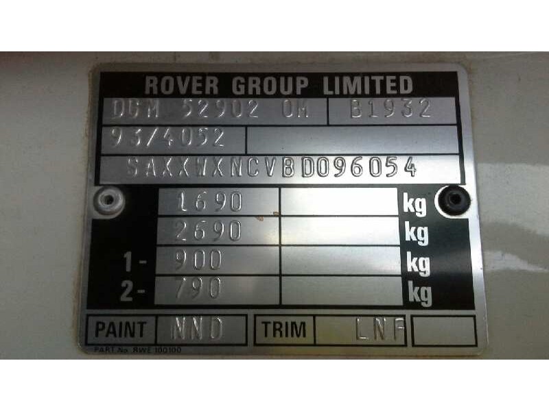 mg rover serie 200 (xw) del año 1994