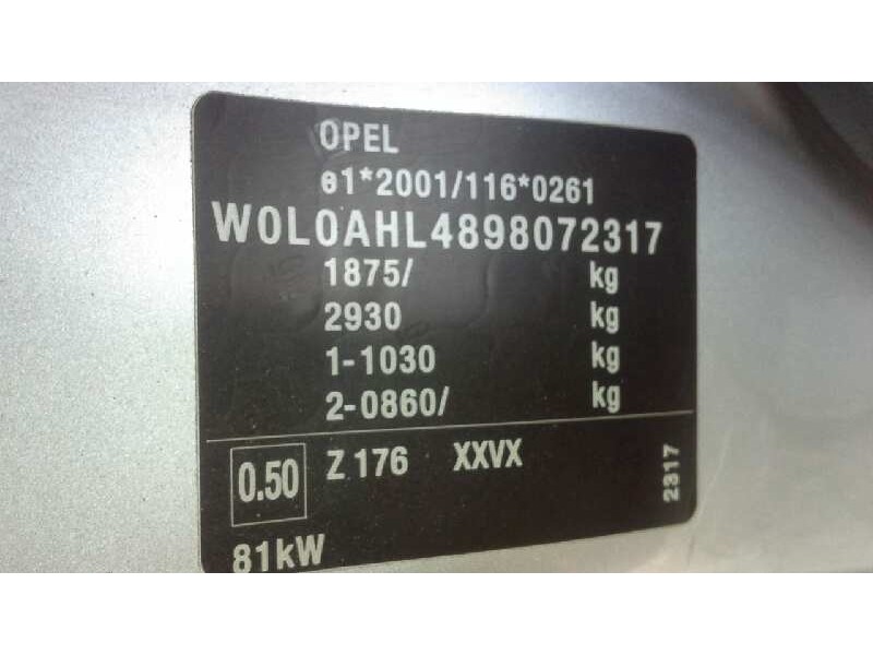 opel astra h ber. del año 2009