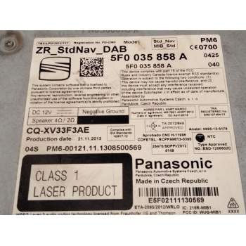 Recambio de sistema audio / radio cd para seat leon (5f1) 2.0 cupra referencia OEM IAM 5F0035858  
