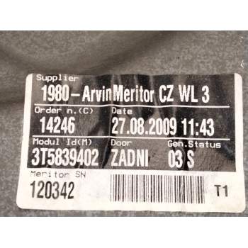 Recambio de elevalunas trasero derecho para skoda superb ii (3t4) 1.8 tsi 4x4 referencia OEM IAM 3T5839402  