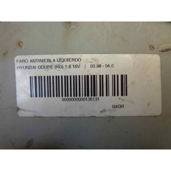 Recambio de faro antiniebla izquierdo para hyundai coupe (j2) 1.6 fx coupe referencia OEM IAM   