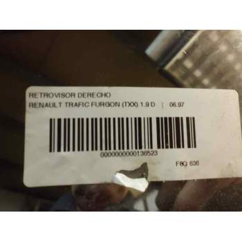 Recambio de retrovisor derecho para renault trafic (desde 5.89) 1.9 diesel referencia OEM IAM   