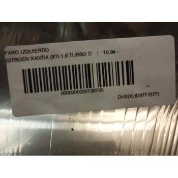 Recambio de faro izquierdo para citroën xantia berlina 1.9 turbodiesel referencia OEM IAM   