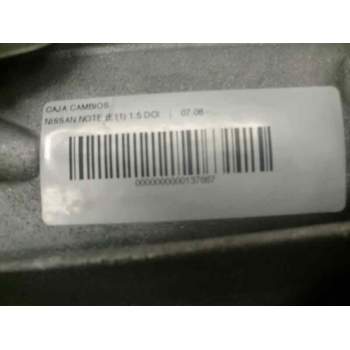 Recambio de caja cambios para nissan note (e11e) 1.5 dci turbodiesel cat referencia OEM IAM TL4A118  