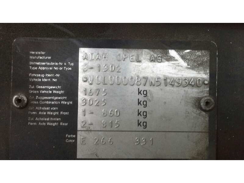 opel vectra a del año 1992