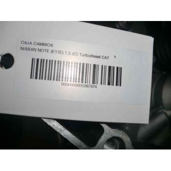 Recambio de caja cambios para nissan note (e11e) 1.5 dci turbodiesel cat referencia OEM IAM JR5177  