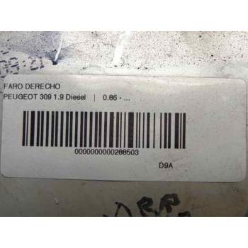 Recambio de faro derecho para peugeot 309 1.9 diesel referencia OEM IAM   