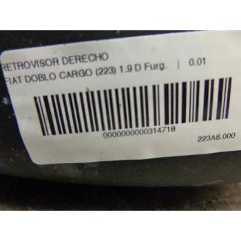 Recambio de retrovisor derecho para fiat doblo cargo (223) 1.9 d furg. referencia OEM IAM 0735325164  