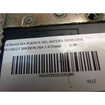 Recambio de cerradura puerta delantera derecha para peugeot 206 berlina diesel referencia OEM IAM   