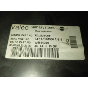 Recambio de calefaccion entera normal para mini mini (r50, r53) one referencia OEM IAM w964404h  