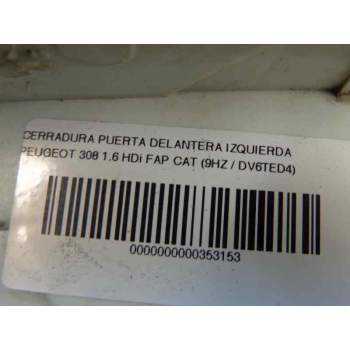 Recambio de cerradura puerta delantera izquierda para peugeot 308 1.6 hdi fap cat (9hz / dv6ted4) referencia OEM IAM   